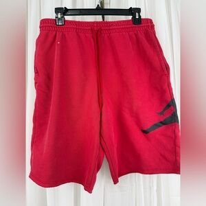Vintage Nike Air Jordan Red Fleece Shorts Mens Drawstring Jumpman